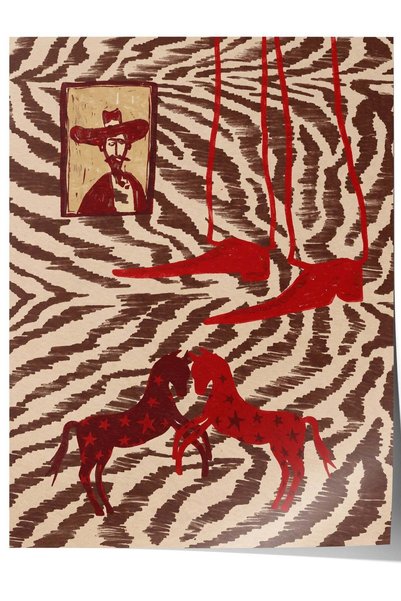 Postifull Zebra Patterned Horses and Portrait Unframed Poster No:160382