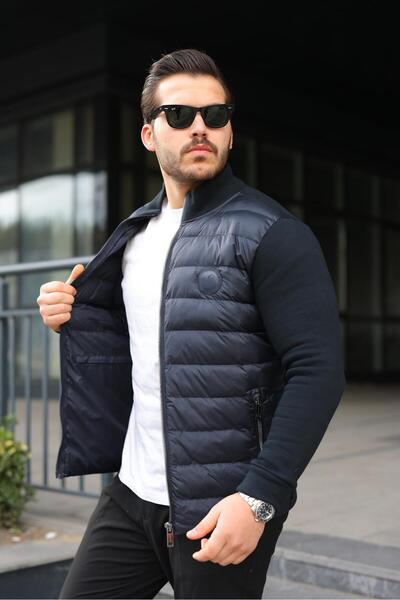 Vesli Üç İplik Ön Dolumlu Erkek Mont