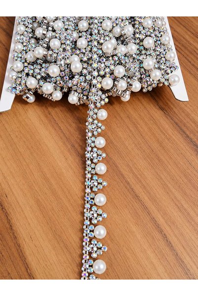 ZELL-ALZ Decorative Ornament Strip, Plastic Stone Strip with a Shiny Crystal ...
