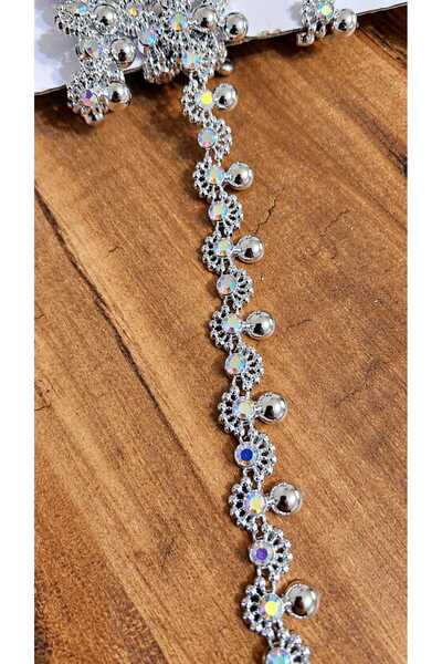 ZELL-ALZ Decorative Ribbon That Can Be Sewn 1 Meter (Silver)