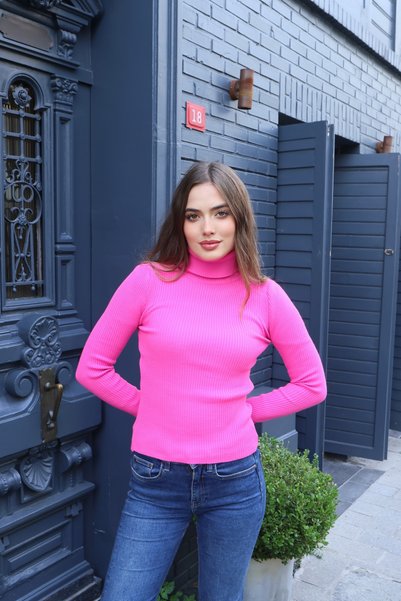 NİSUM MODA PULOVER DE tricotaj cu gât roscat NİSUM