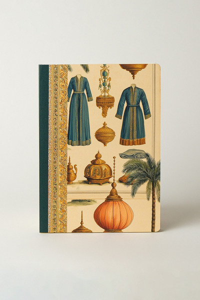 Bazen Defter A5 Unlined Eastern Breeze Cloth Bound Notebook - Journal, Collag...