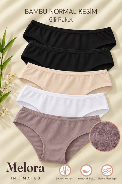 Melora Intimates Bambu Normal Kesim 5li Kadın Külot