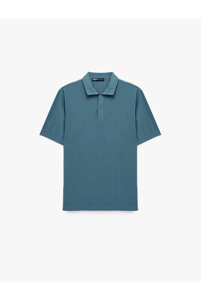 Koton Regular Fit Short-Sleeve Buttoned Polo-Collar T-Shirt