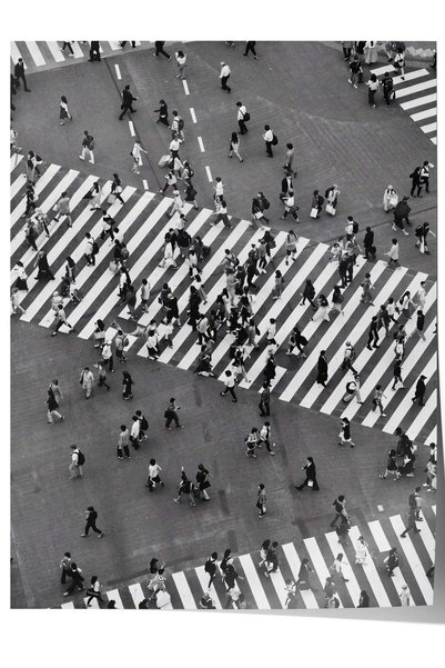 Postifull Crowded Crosswalk Frameless Poster NO:160593
