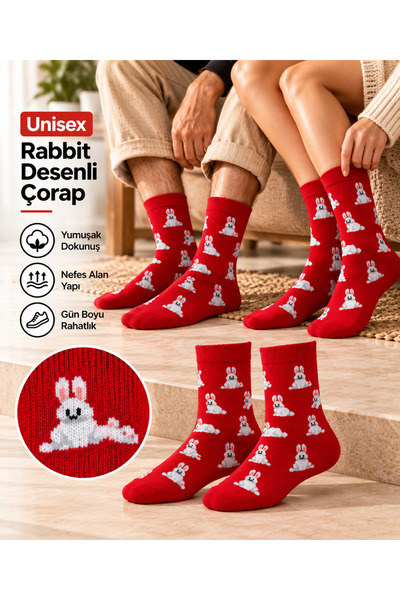 GOST LİRİA Rabbit Socks – Patterned Unisex Socks