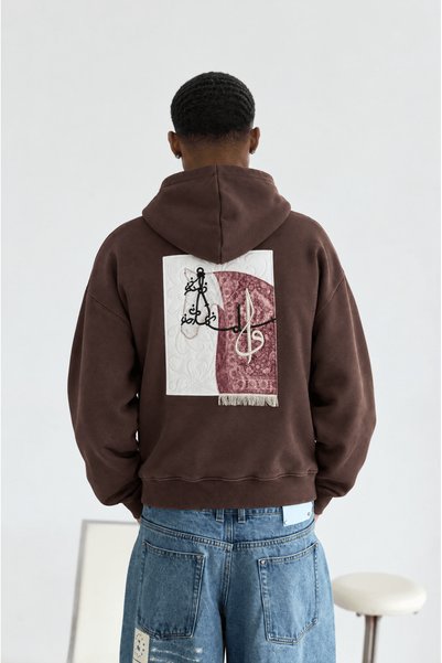 Respire Erkek Horse Patch Detaylı Oversize Hoodie Kahve