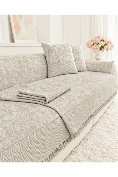 Bellevia Safir Desenli Koltuk Örtüsü 180x220 cm Çekyat Kanepe Örtüsü