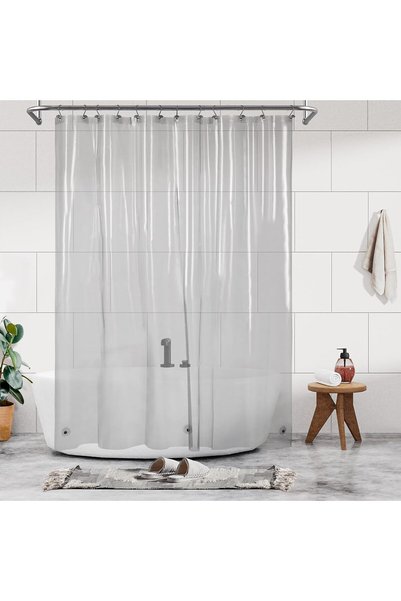 Generic Clear Black Long Shower Curtain Liner 72x78