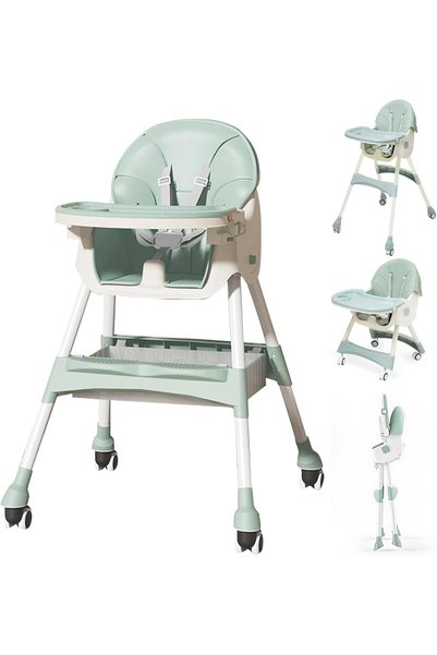 Generic 5 in 1 Convertible Baby High Chair, Foldable Toddler Dining Chair wit...