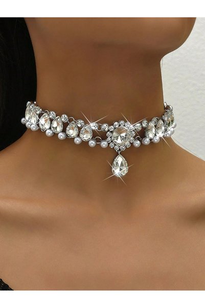 Take Two By Styli Faux Pearl Beaded Choker Necklace