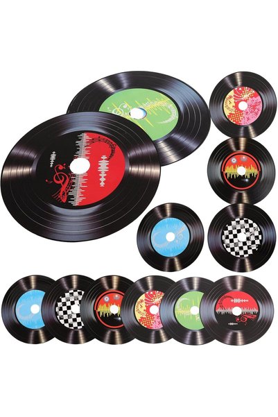 Generic 12pcs Vinyl Record Wall Decor, Retro Vinyl Records for Music Room Dec...