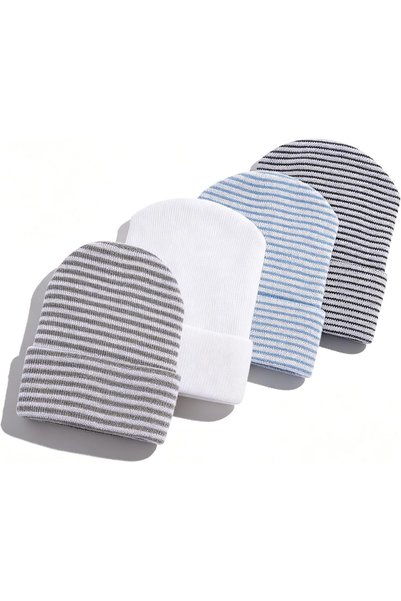 Generic 4-Pack of soft hats, crafted with gentle fabric. Comfortable to wear ...
