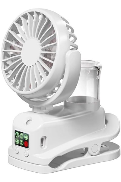 Generic Mini Portable Clip-On Misting Fan with USB Rechargeable Battery, 4-Sp...