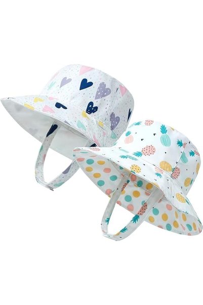 Generic Baby Sun Hat, 2 Pack Print Pattern Reversible Kids Boy Girls Hat, UPF...