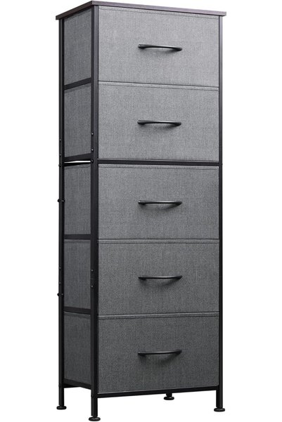 Generic Fabric Storage Dresser, 5-Drawer Vertical Dresser for Bedroom, Storag...