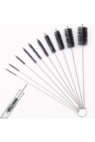 Generic Straw Cleaning Brush Set 10 Pieces Curved Design for Reusable Drinkin...