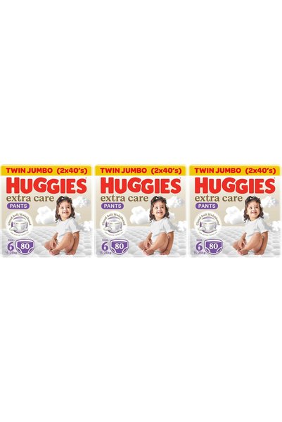 Generic Extra Care Culottes, Size 6, 15-25 kg, Twin Jumbo Pack, 80 Diaper Pan...