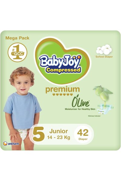 Generic Olive Tape Diaper, Size 5, Junior, 14-23 Kg, Mega Pack, 42 Diapers