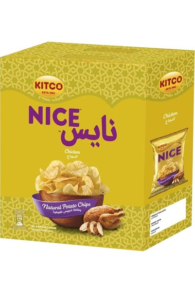 Kitco رقائق البطاطس دوبلكس بنكهة الدجاج المشوي 21 جرام، عبوة من 12 قطعة