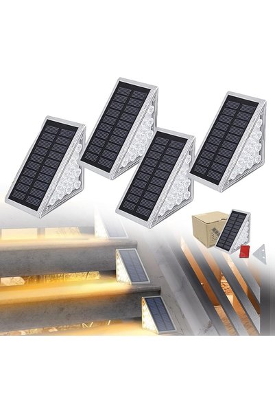 Generic Solar Step Lights, IP68 Waterproof Outdoor Stair Lights, Warm White L...