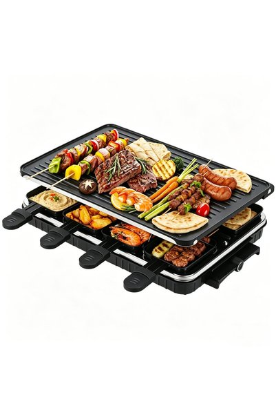 GENERAL Electric Raclette Grill, 1300W for 8 People, 2 in 1, Adjustable Tempe...