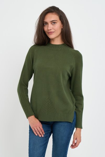 Kenvelo - Pulover damă de culoare uniformă cu model