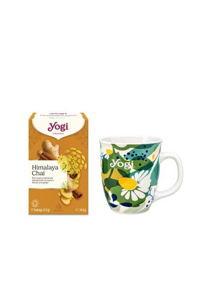 Yogi Tea Pachet Ceai bio Himalaya, 17 pliculete 34g si Cana de portelan pentr...