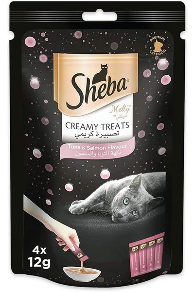 La Sheba Sheba Melty Tuna & Salmon Flavor Wet Creamy Treats, 4x12g Pack