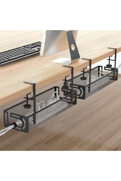Generic 2-Piece Set 50CM Under Desk Cable Management Tray, Includes Non-Drill...