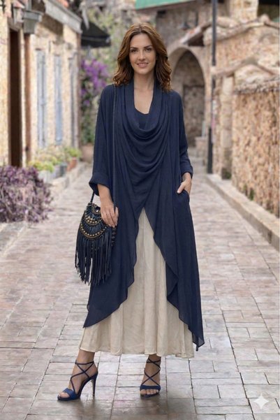 Nevin Kaya Moda Navy Blue "Infinity" Tunic