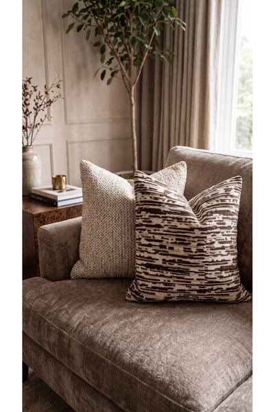 kissen "Sâye Duo" Modern Chenille Woven 2-Piece Cushion Cover Set