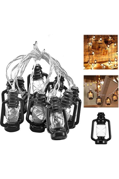 Generic LED Lantern String Lights, 3m Battery Powered, 20 Mini Retro Kerosene...