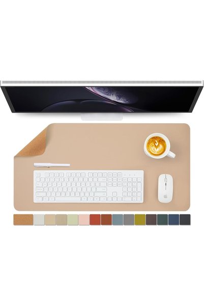 Generic Cork Desk Mat - Dual-Sided Desk Pad for Office and Home - Desk Organi...