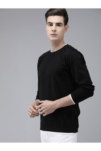 The Dry State By Styli Black Long Sleeve Crew Neck T-Shirt