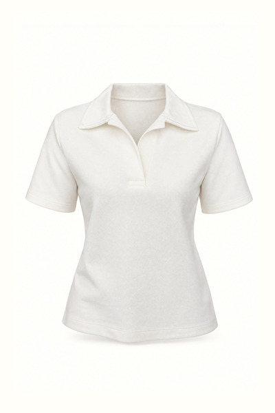 Sezgi Tekin Polo Neck Ecru Tshirt