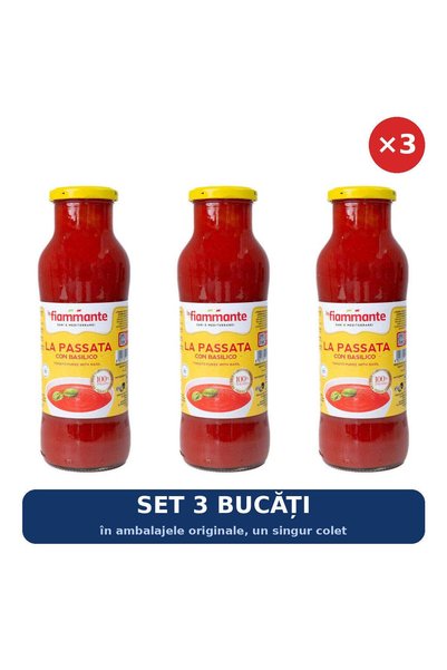 La Fiammante Set 3 x Passata cu busuioc La Fiammante, 680 g