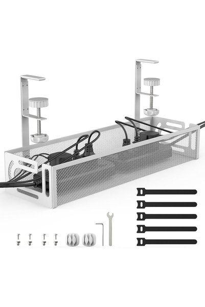 Generic Under Desk Cable Management Tray No Drill, Metal Mesh Cable Tray with...
