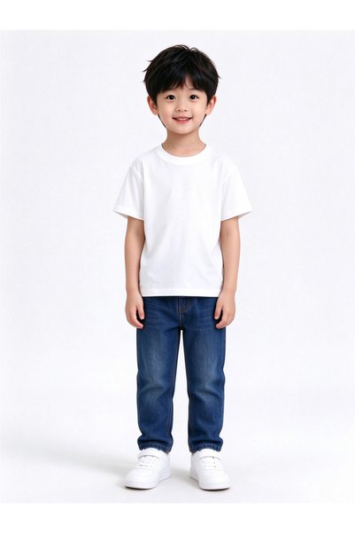 Take Two By Styli Kids Plain White Round Neck Short Sleeve T-Shirt