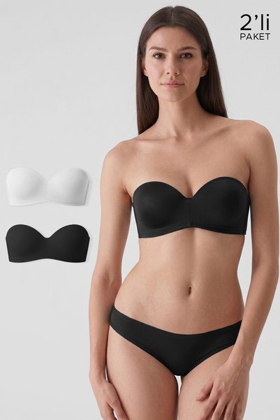 Mısırlı Pair of Ales Ultra Lightweight Cup-Free Padded Micro Strapless Bras—B...