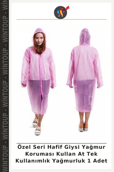 Wintoup Special Edition Lightweight Rain Protection Disposable Raincoat, 1 Piece