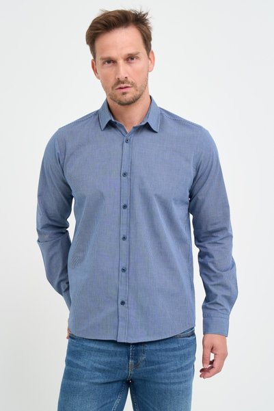Kenvelo - Cămașă pentru bărbați regular cu model și logo aplicat