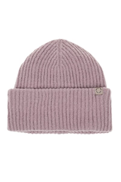 DD SHOP Caciula Dama Tricotata Lila cu Captuseala Fleece & Vinieta