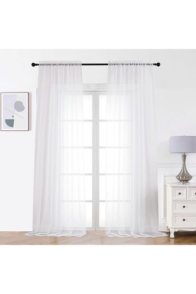 Generic Sheer Curtains -Long Door Curtains,Light Filtering Semi-Transparent F...