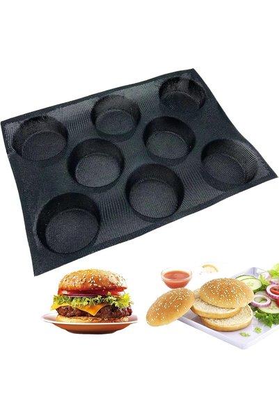 Generic صينية خبز سيليكون مثقبة للهمبرغر، صينية خبز غير لاصقة، صينية خبز سيلي...