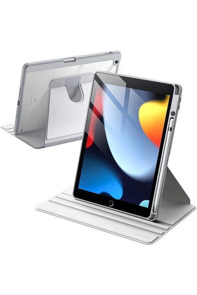 Generic 360° Rotating Case for iPad 9th/8th/7th Gen 10.2", Silver