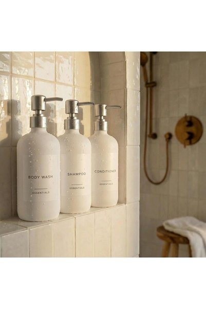 Generic Stylish Shampoo and Conditioner Dispenser Set of 3 - Modern 21oz Show...