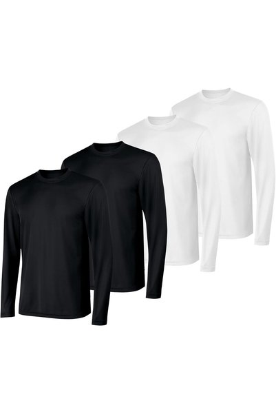 Generic Sport Men's Long-Sleeve T-Shirt Pack, Cool DRI Moisture-Wicking Perfo...