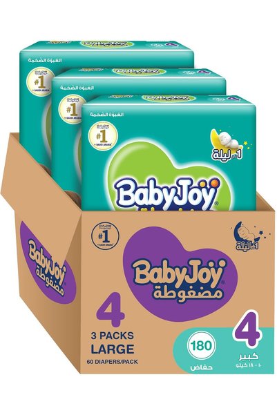 Generic Compressed Diamond Pad, Size 4, Large, 10-18 kg, Mega Box, 180 Diapers