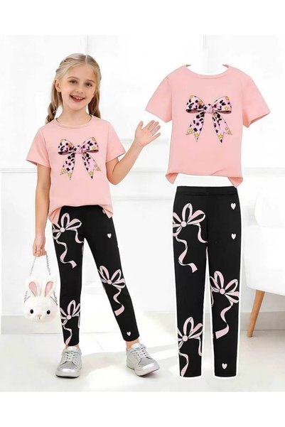 Take Two By Styli Pink Printed Top and Trousers Set